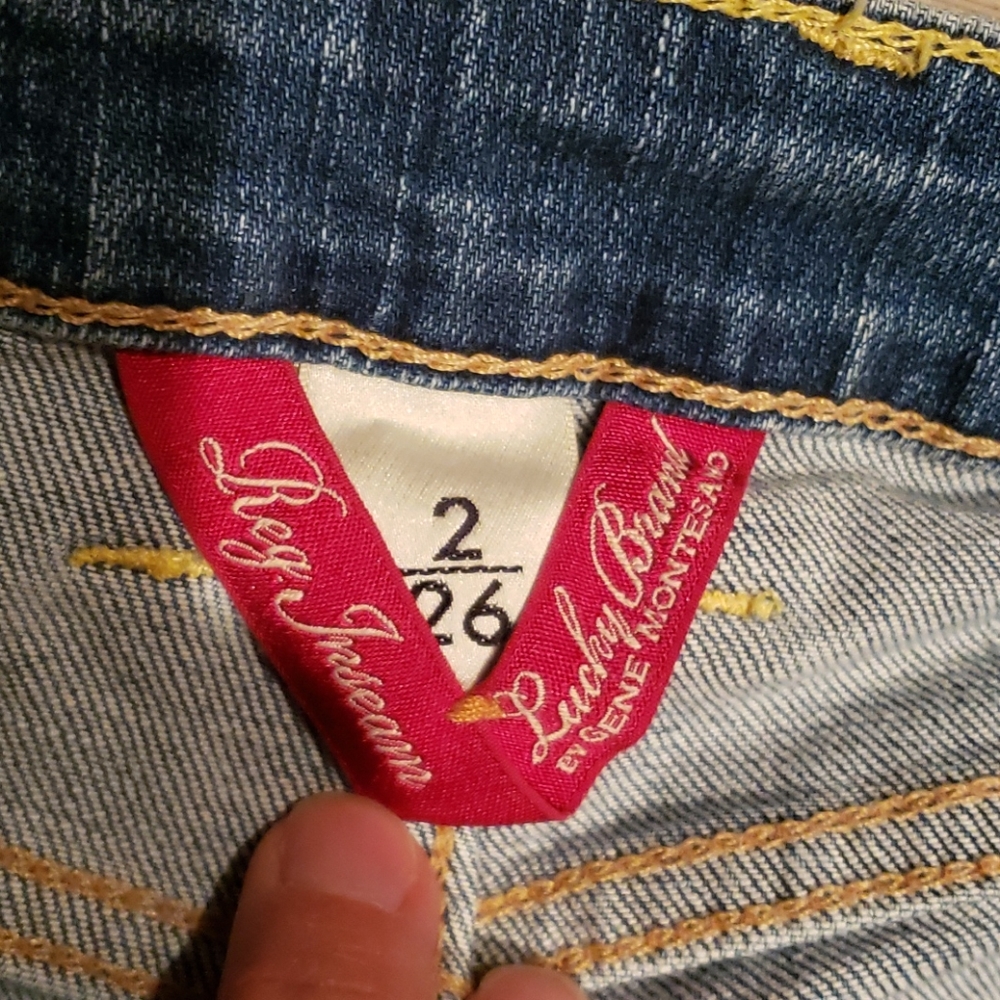 Lucky Brand Low Rise Light Wash Bootcut Jeans Whiskered Sz 26 - Picture 3 of 16